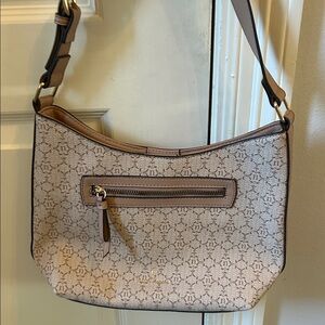 Beige Patterned Shoulder Bag